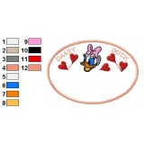 Daisy Duck Love Logo Embroidery Design